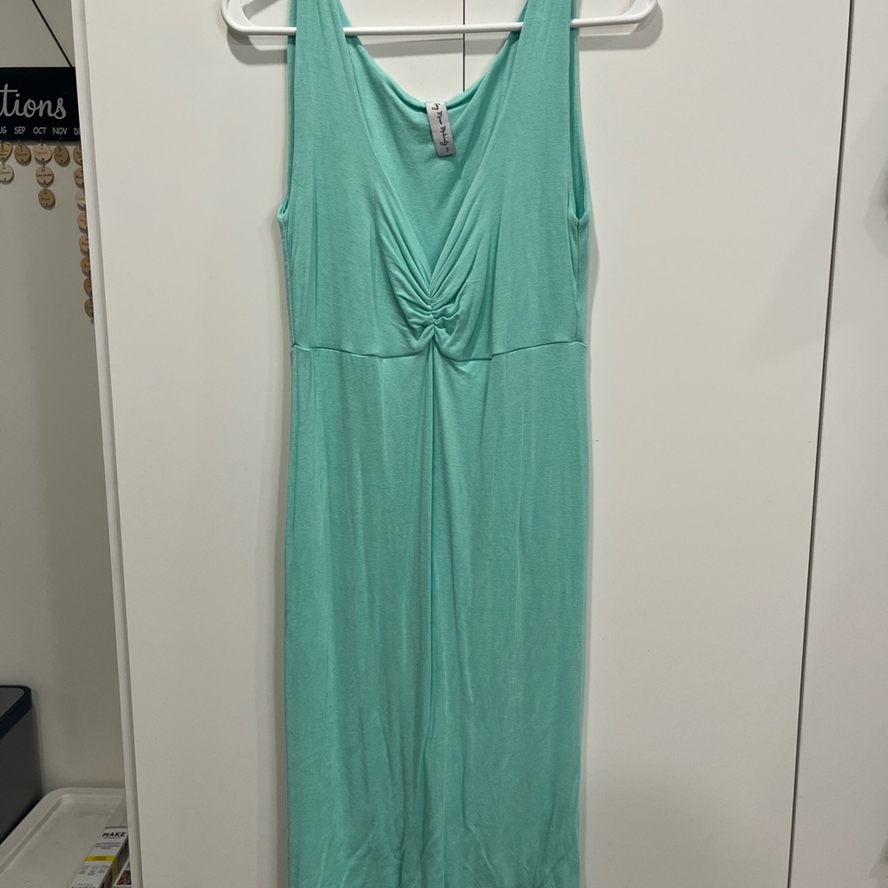 Mint Green Sleeveless Scoop Neck Sheath Maternity Dress